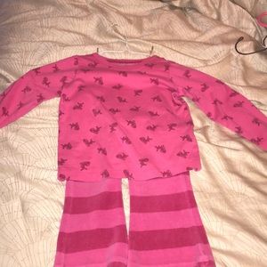 Hanna Andersson pink Deer top with velvet pants